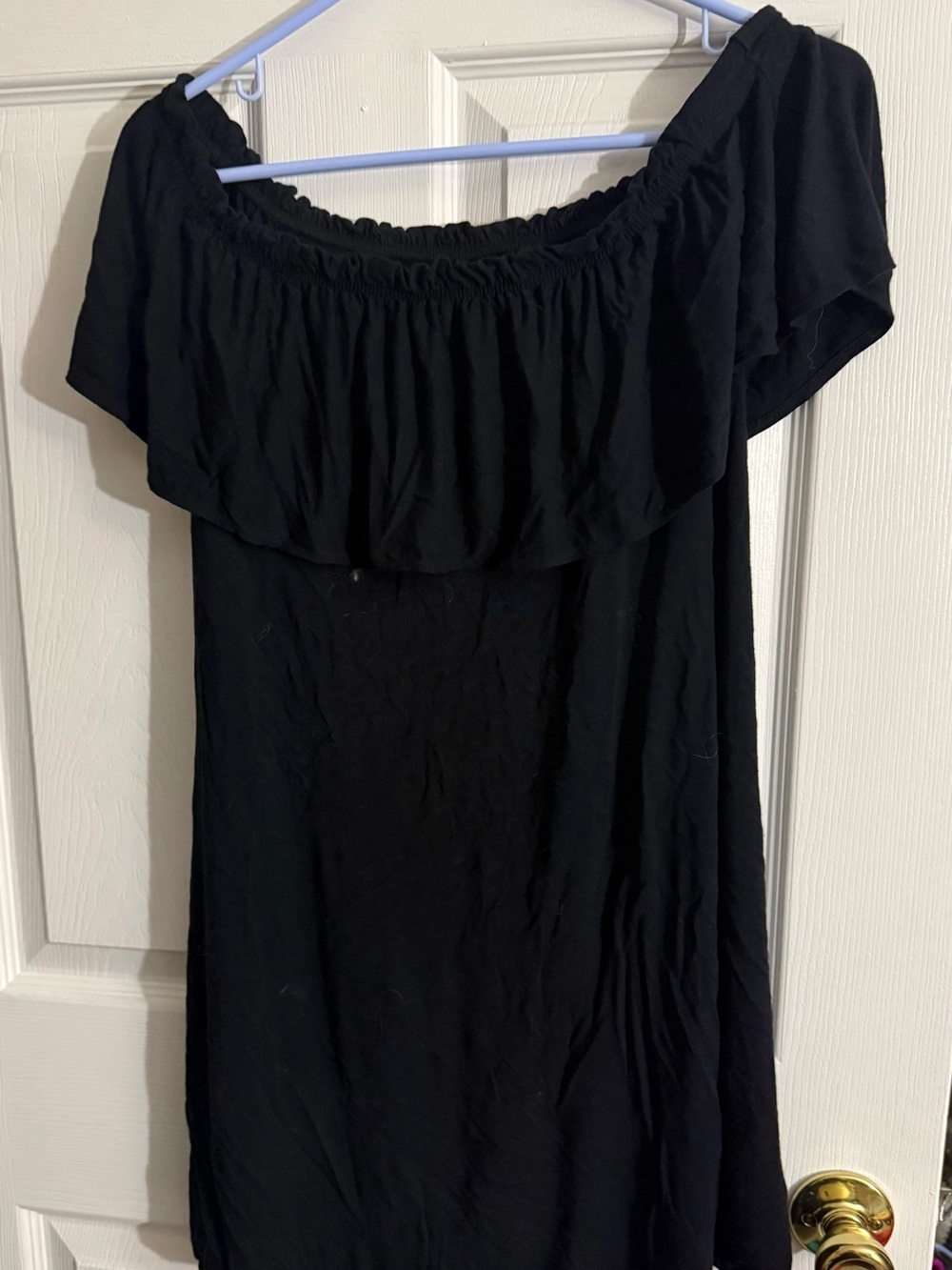 Abercrombie & Fitch Black Off-Shoulder Ruffle Women’s Mini Dress M